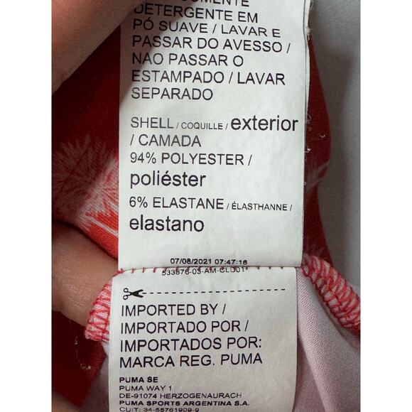 Puma Men's Short Sleeve Orange Cactus Print Stretch Polo Shirt - Size 3XL - Picture 5 of 5